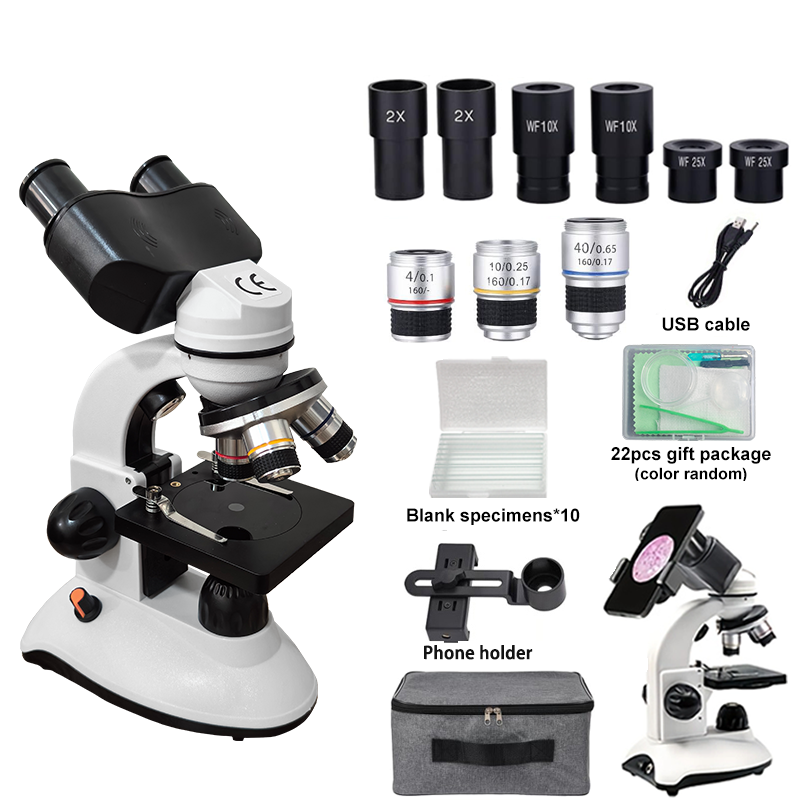 Microscope Compound 40X - Lornetkowy mikroskop optyczny dla studentów, zestaw